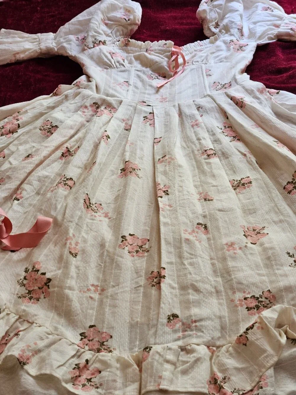 ROSES SMILE VICTORIAN ROSE STYLE CORSET DRESS STRONG BONING STUNNING! SIZE S - Picture 3 of 7